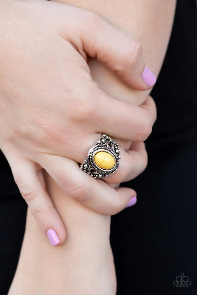 Coyote Canyon - Yellow Paparazzi Ring