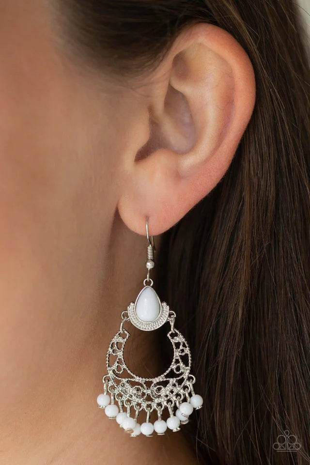 Colorful Colada - White Paparazzi Earring
