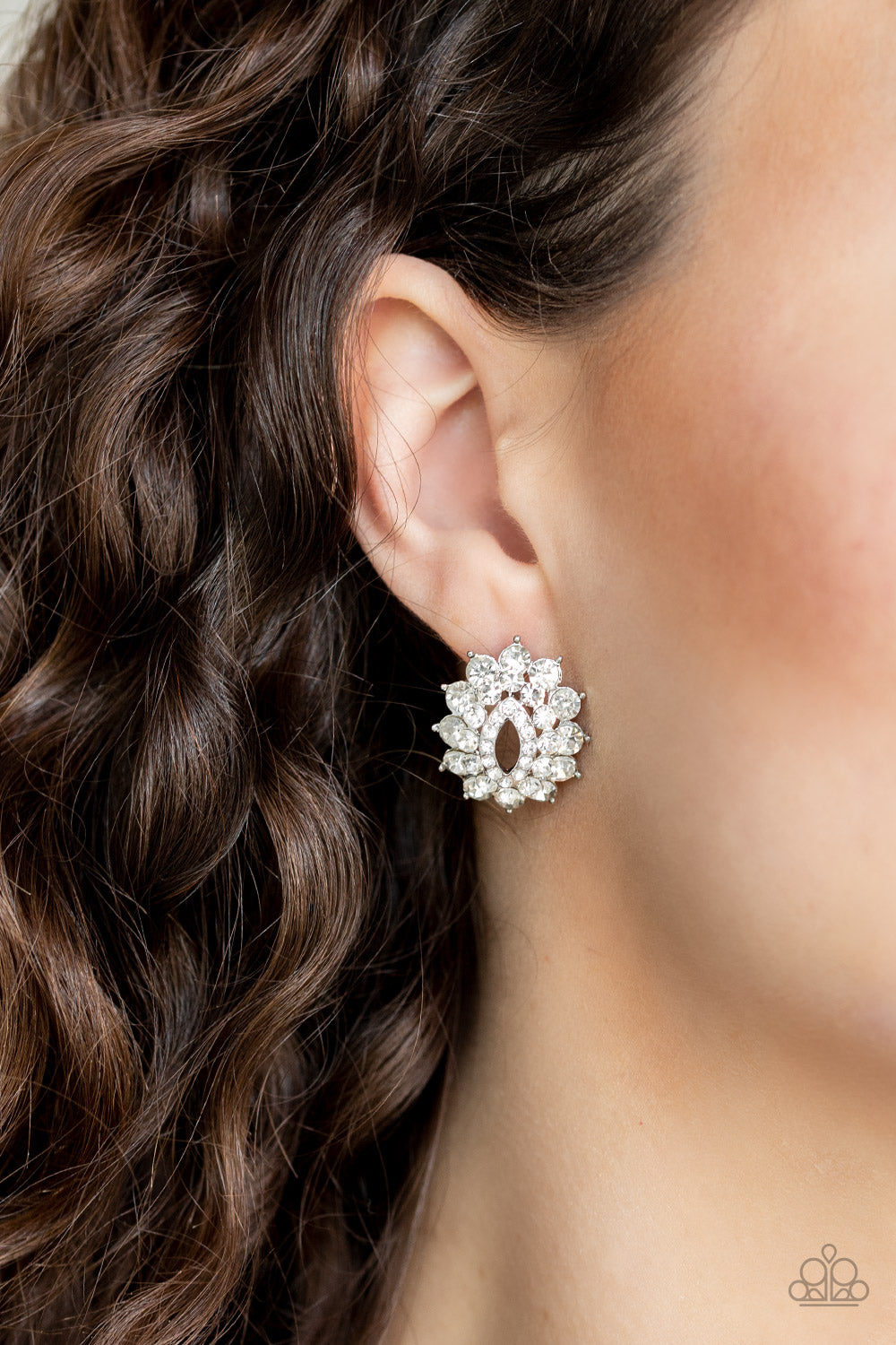 Brighten The Moment - White Paparazzi Earring