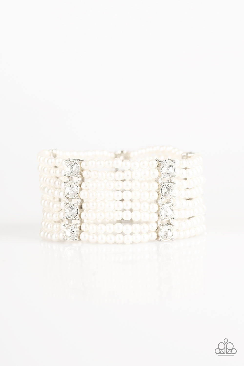 Get In Line - White Paparazzi Bracelet