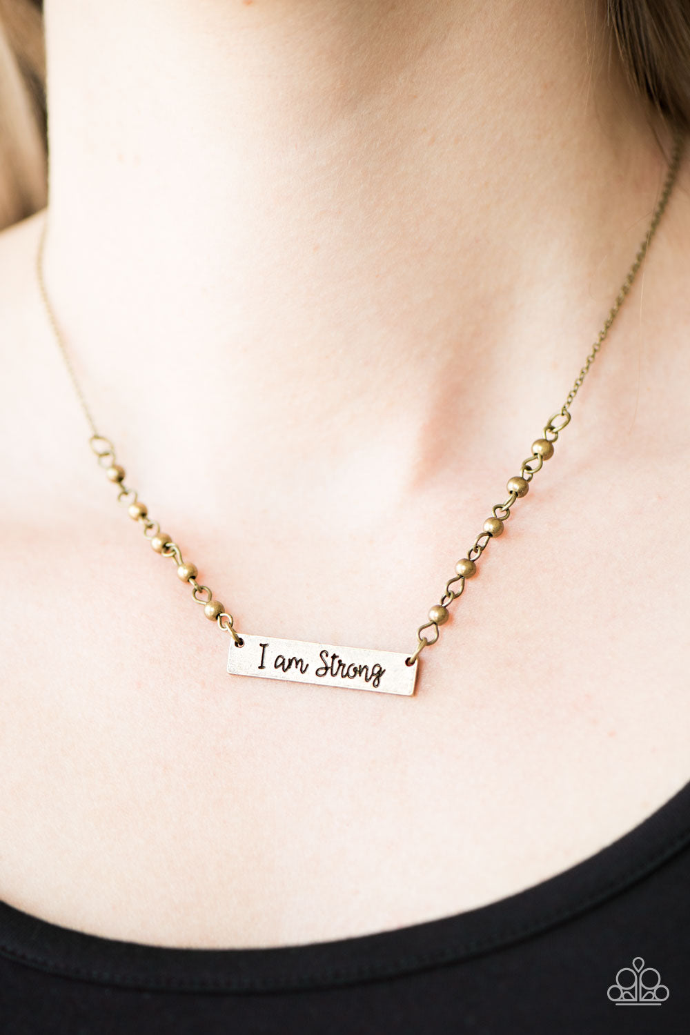 I Am Strong - Brass Paparazzi Necklace