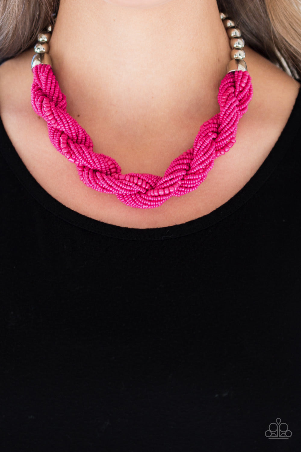 Savannah Surfin' - Pink Paparazzi Necklace
