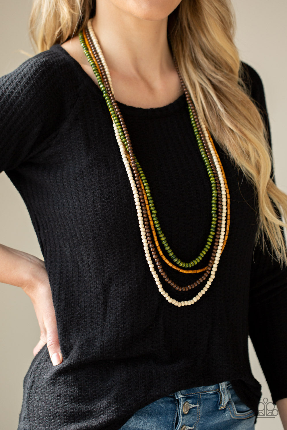 Bermuda Beaches - Green Paparazzi Necklace