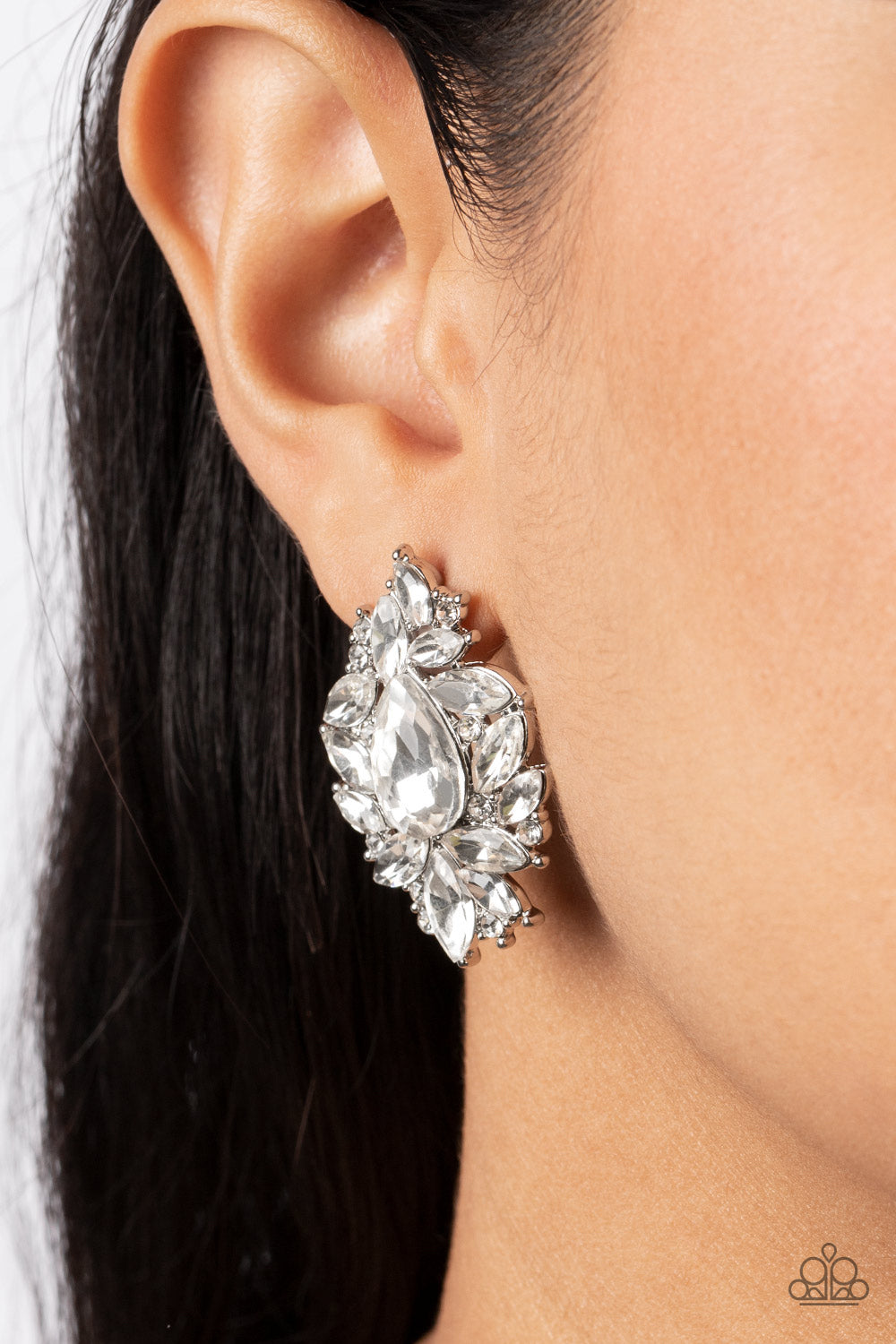 We All Scream for Ice QUEEN - White Paparazzi Earring