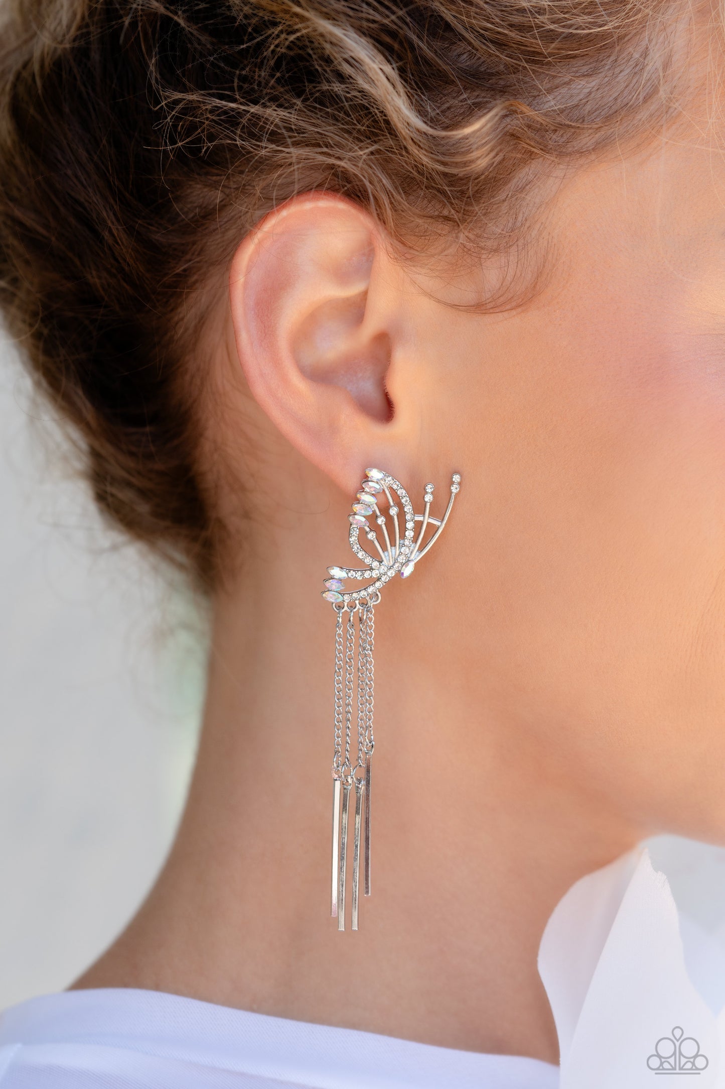 A Few Of My Favorite WINGS - White Paparazzi Earring