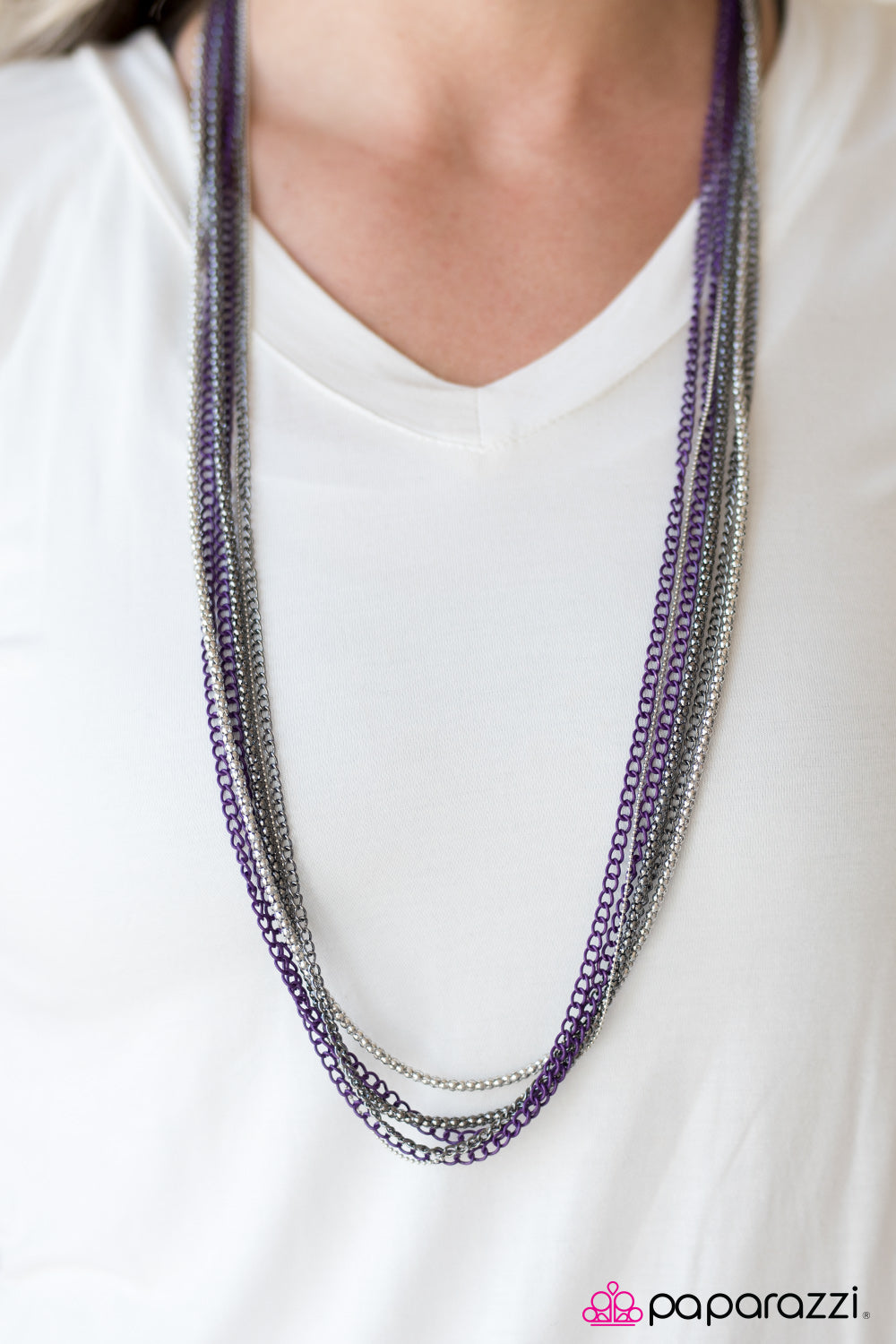 Colorful Calamity - Purple Necklace