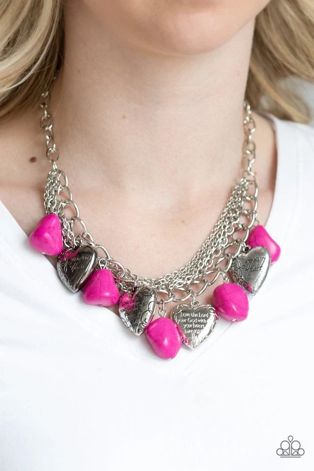 Change Of Heart - Pink Paparazzi Necklace
