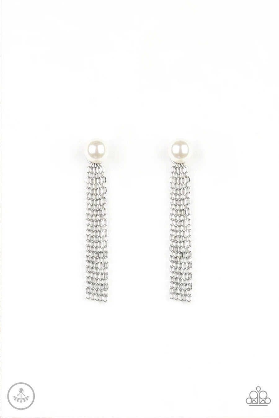 Rebel Refinement - White Paparazzi Earring