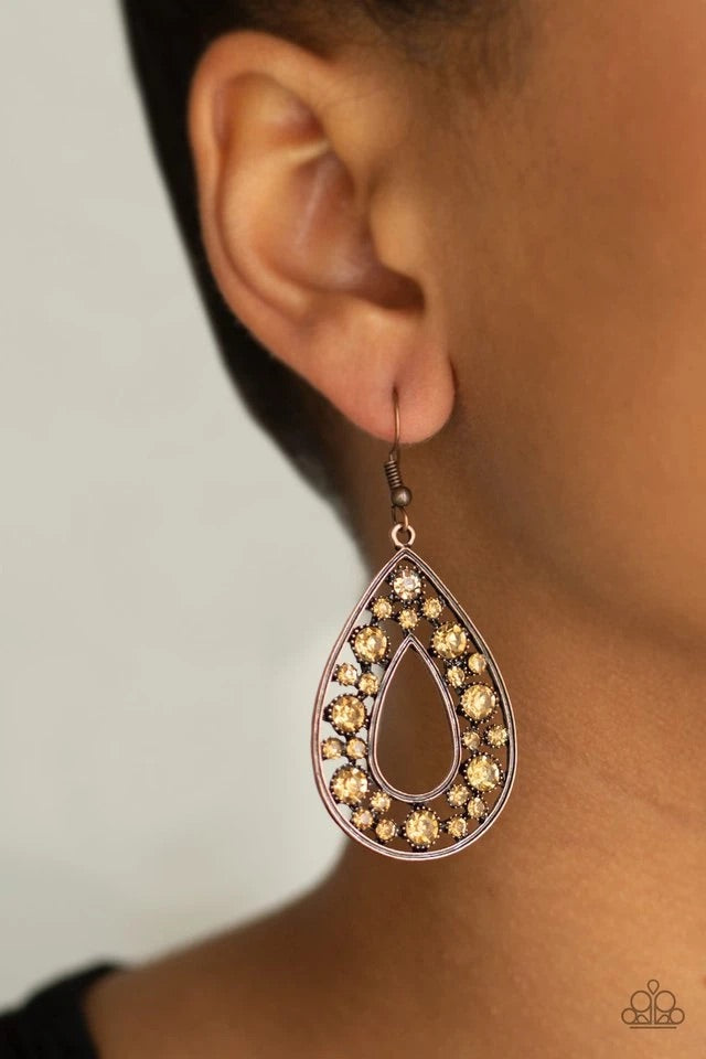 Midnight Magic - Copper Paparazzi Earring