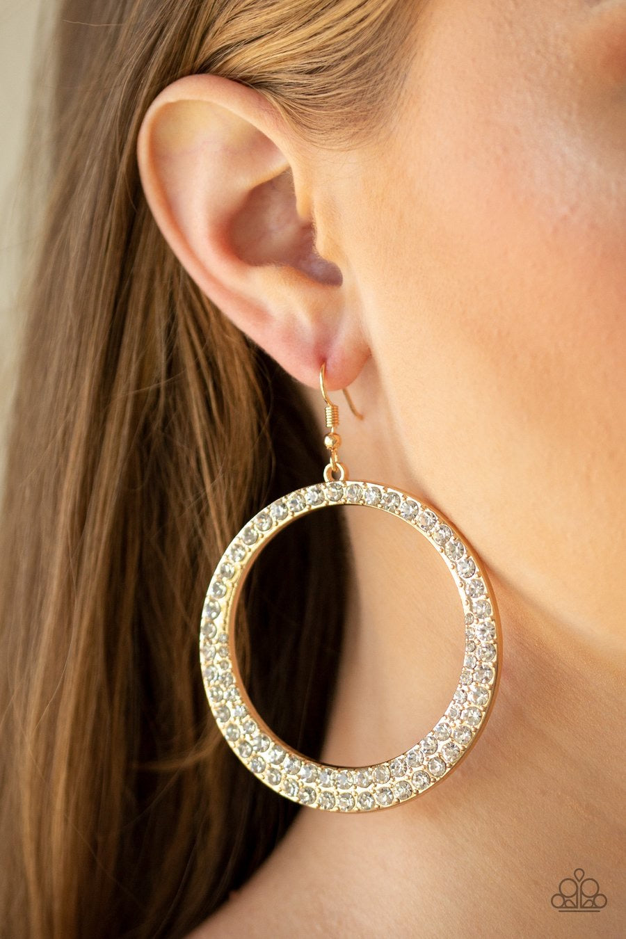 So Demanding - Gold Paparazzi Earring