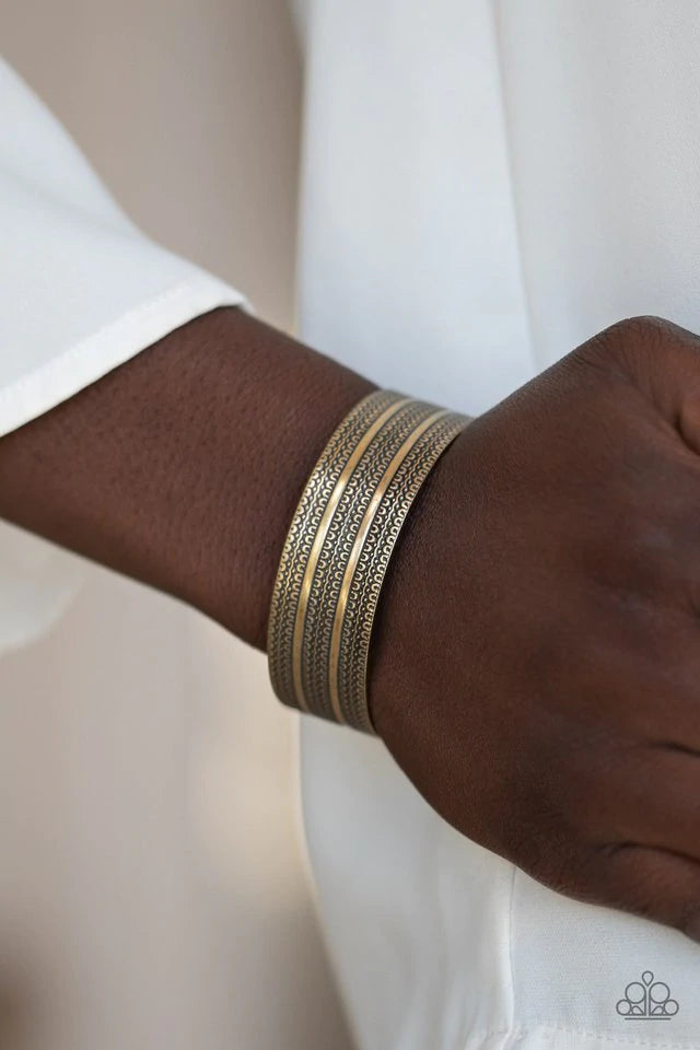 Patterned Plains - Brass Paparazzi Bracelet