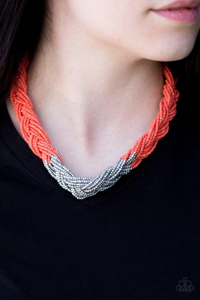 Brazilian Brilliance - Orange Paparazzi Necklace