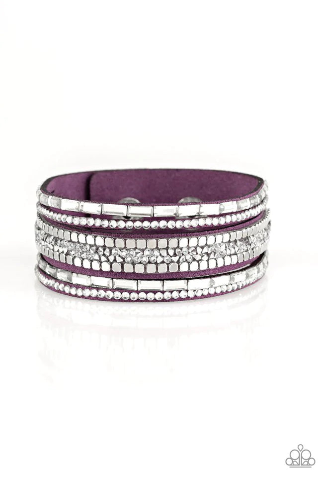 Rebel In Rhinestones - Purple Bracelet