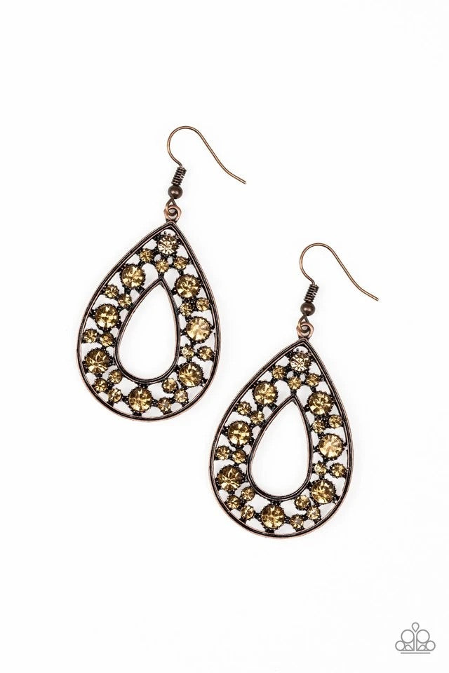 Midnight Magic - Copper Paparazzi Earring