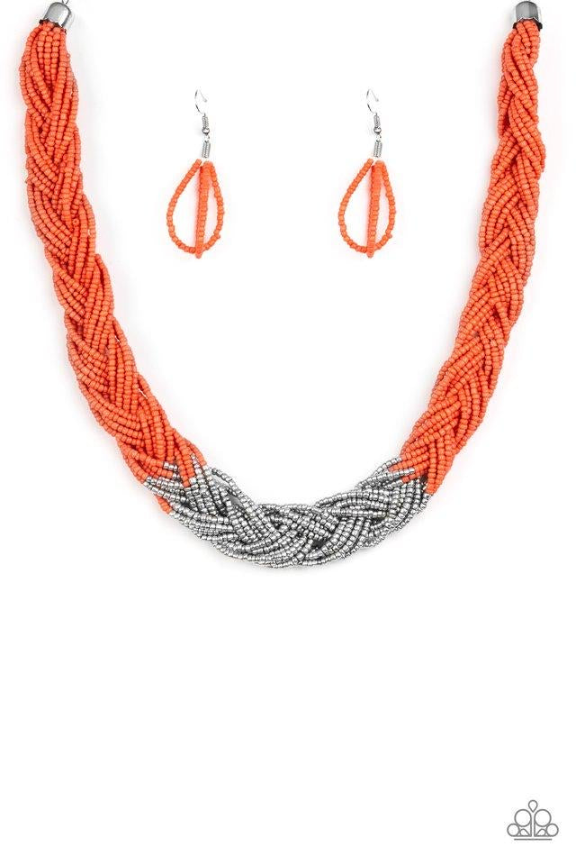 Brazilian Brilliance - Orange Paparazzi Necklace