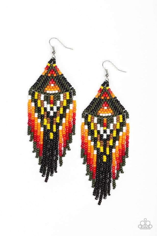 Boho Blast - Green Paparazzi Earring