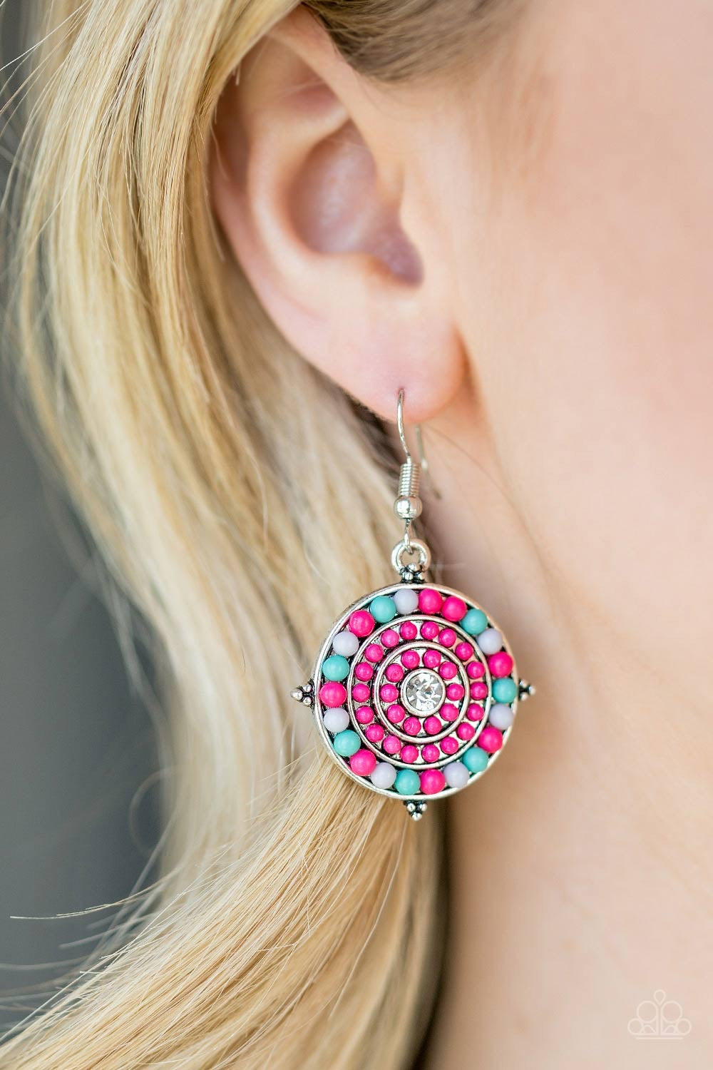 Caribbean Cruzin' - Pink Paparazzi Earring