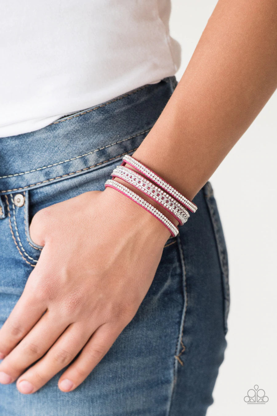 Rollin’ In Rhinestones - Pink Bracelet