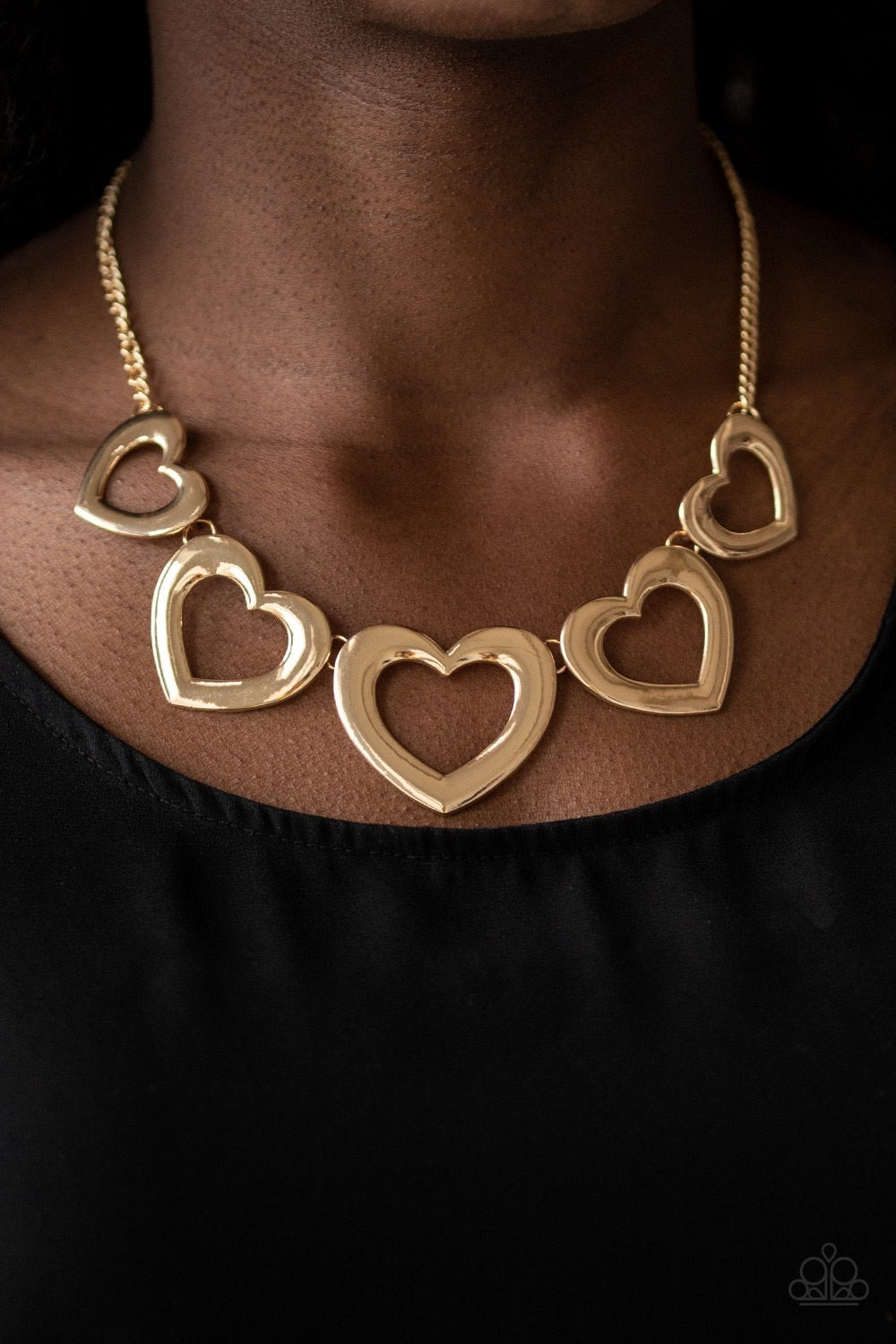 Hearty Hearts - Gold Paparazzi Necklace