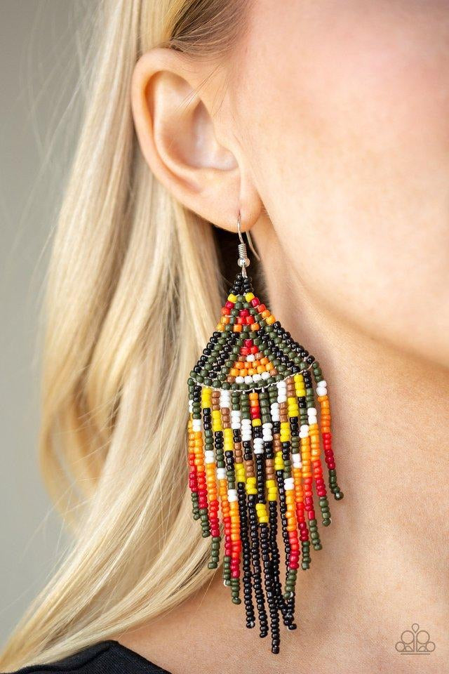 Boho Blast - Green Paparazzi Earring
