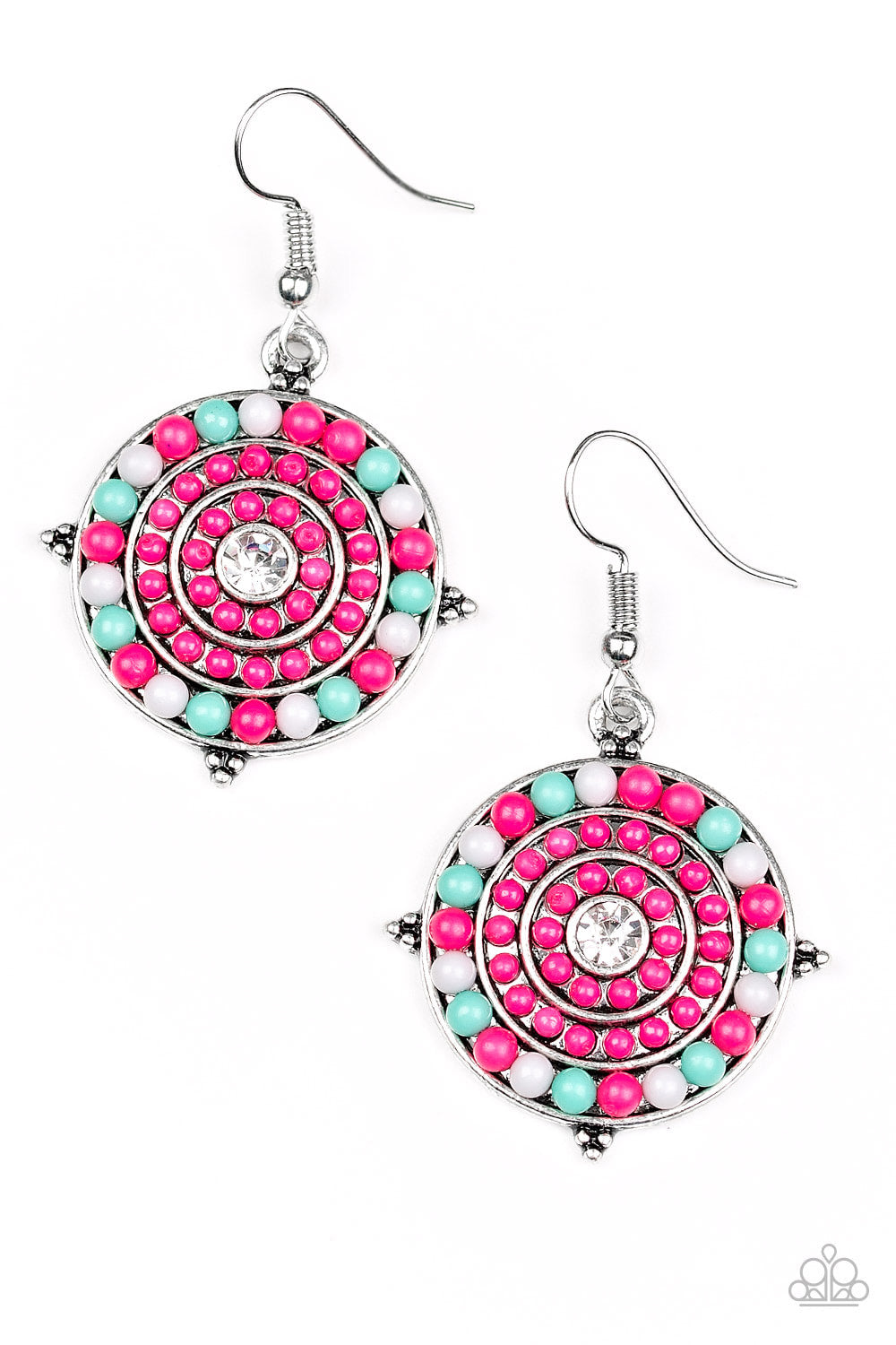 Caribbean Cruzin' - Pink Paparazzi Earring