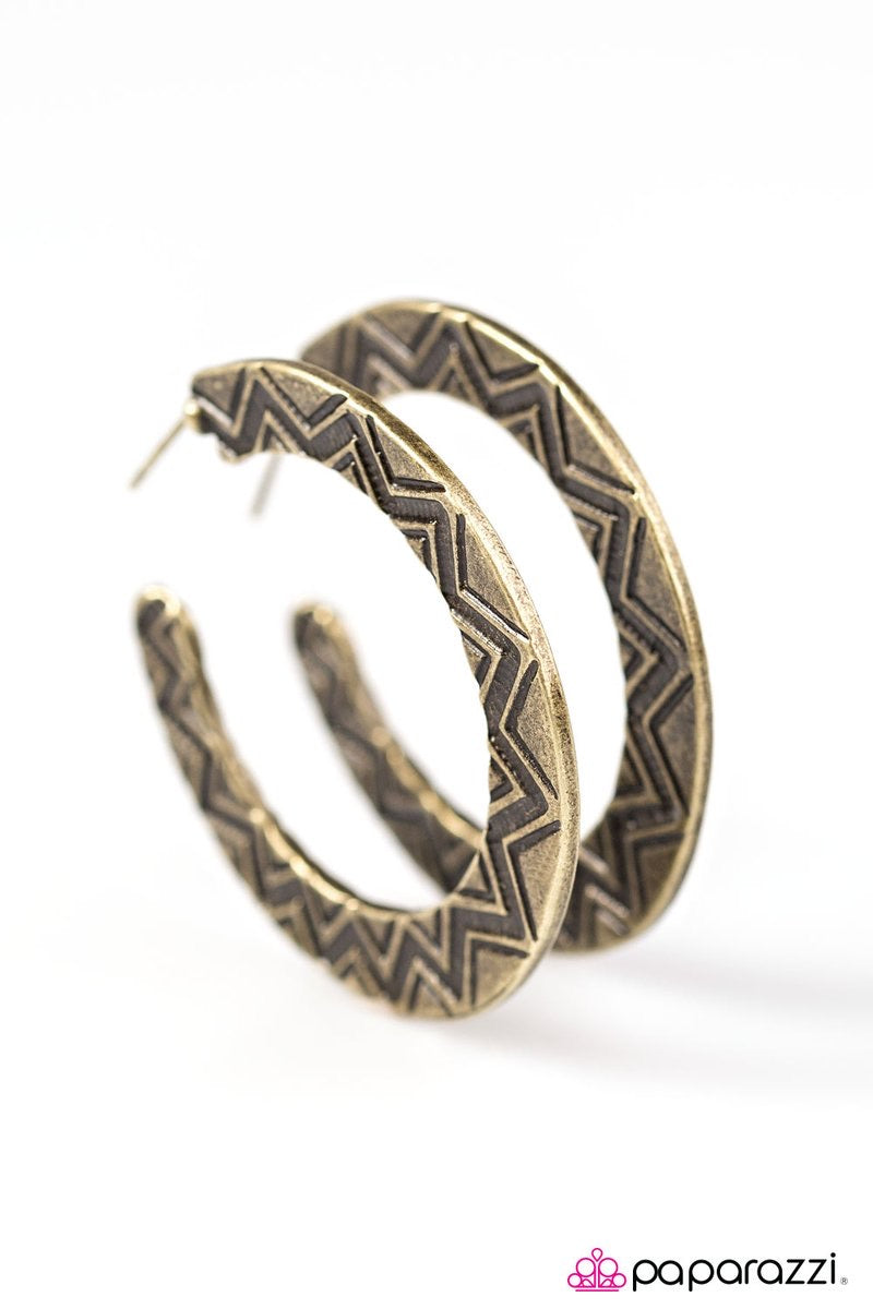 Soaking Up The Rays - Brass Paparazzi Earring