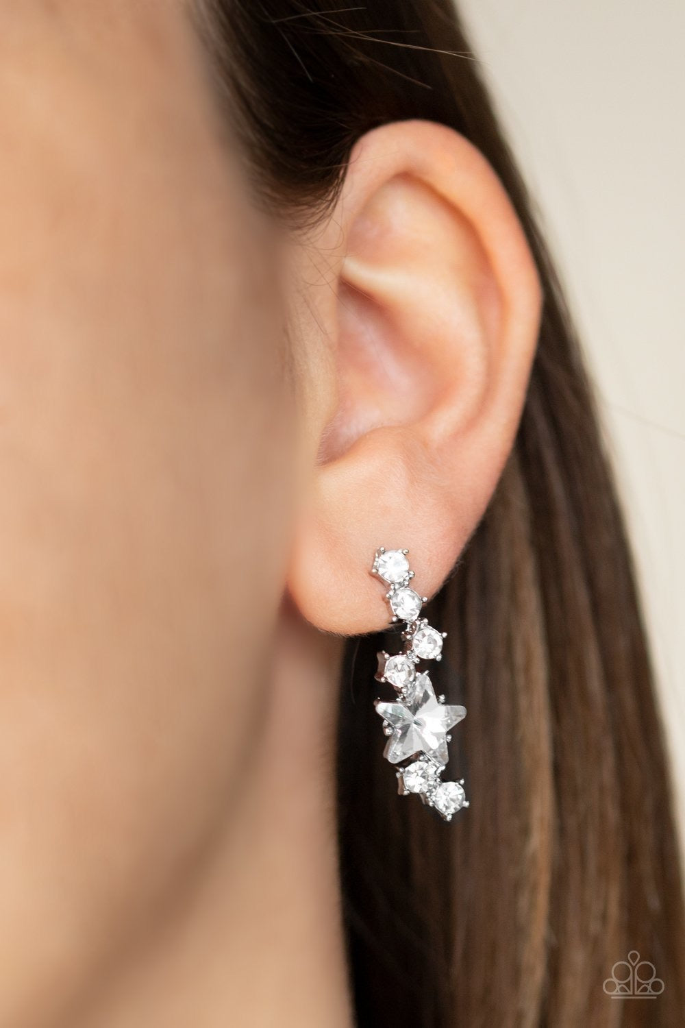 Cosmic Combustion - White Paparazzi Earring