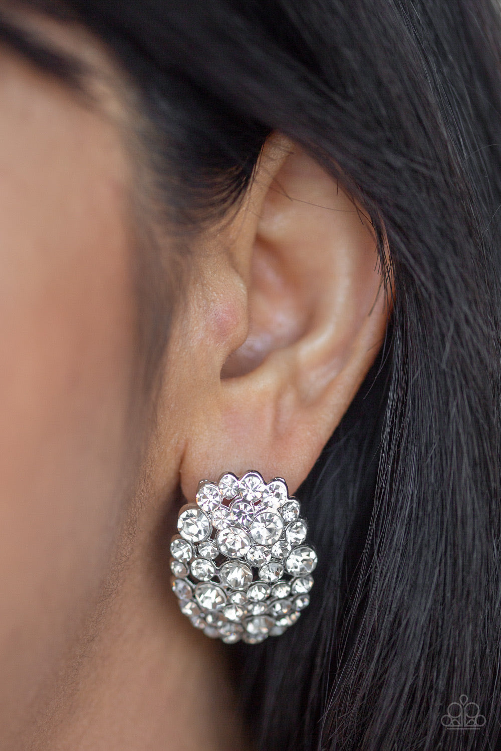 Daring Dazzle - White Paparazzi Earring