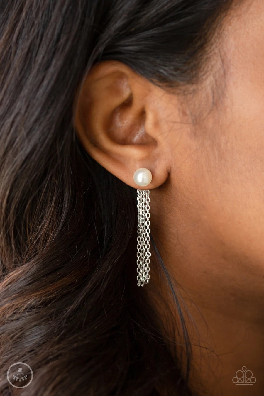 Rebel Refinement - White Paparazzi Earring
