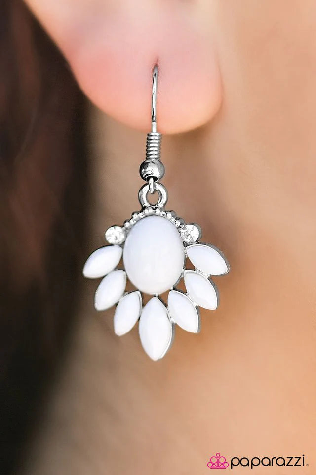 Demurely Demure - White Paparazzi Earring