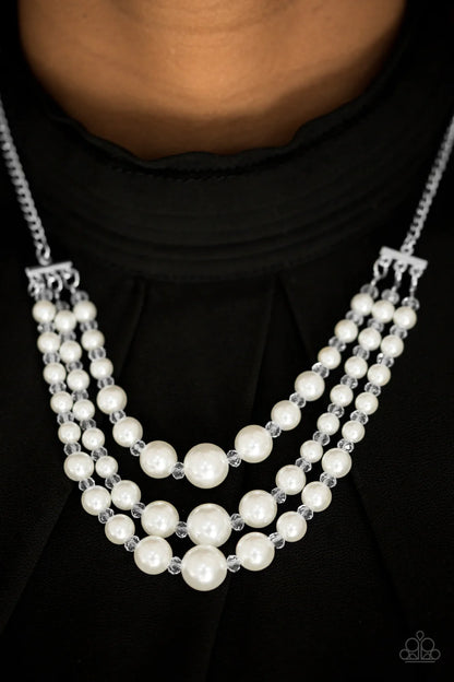 Spring Social - White Paparazzi Necklace