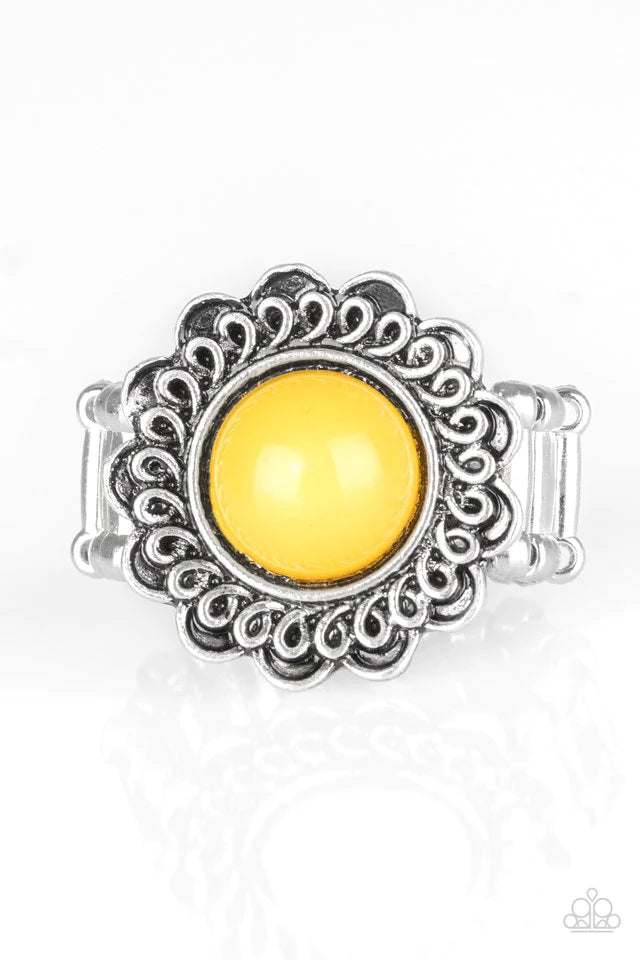 Garden Stroll - Yellow Paparazzi Ring