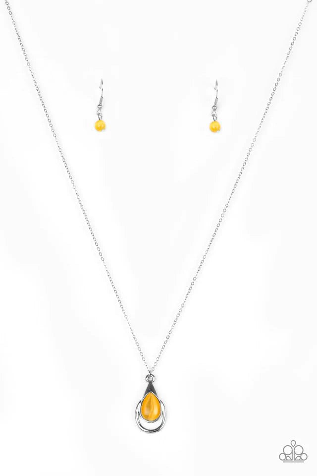 Just Drop It! - Yellow Paparazzi Necklace