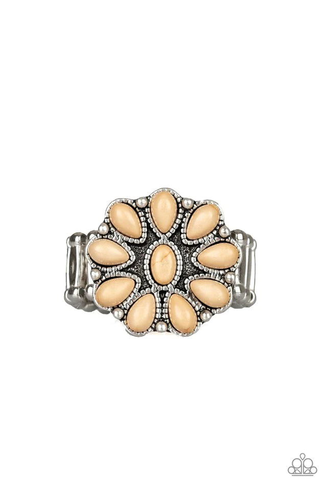 Stone Gardenia - Brown Paparazzi Ring