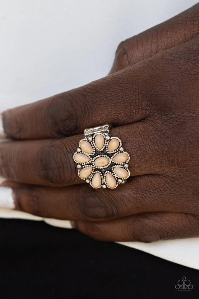 Stone Gardenia - Brown Paparazzi Ring