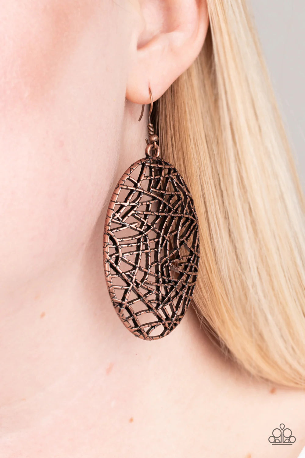 Way Out of Line - Copper Paparazzi Earring