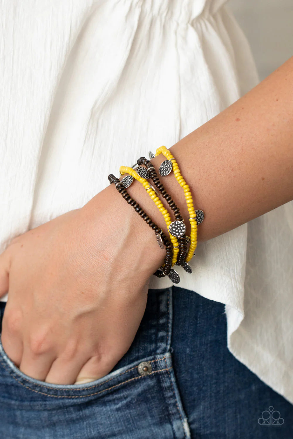 WOODn't Count It - Yellow Paparazzi Bracelet