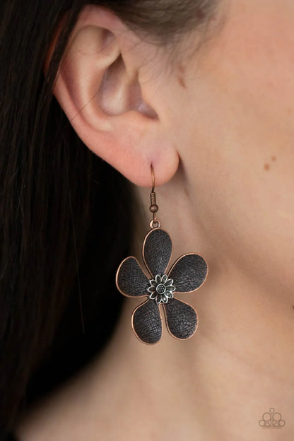 Fresh Florals - Copper Paparazzi Earring