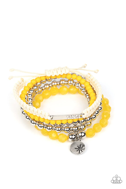 Offshore Outing - Yellow Paparazzi Bracelet