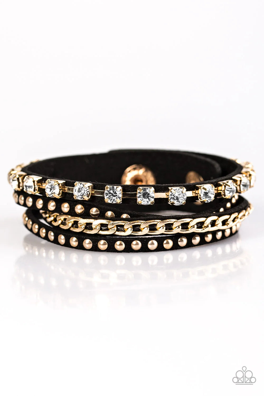 You Talkin’ To Me - Black/Gold Paparazzi Bracelet