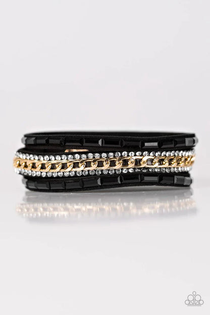 Girl Hustle - Gold/Black Paparazzi Bracelet