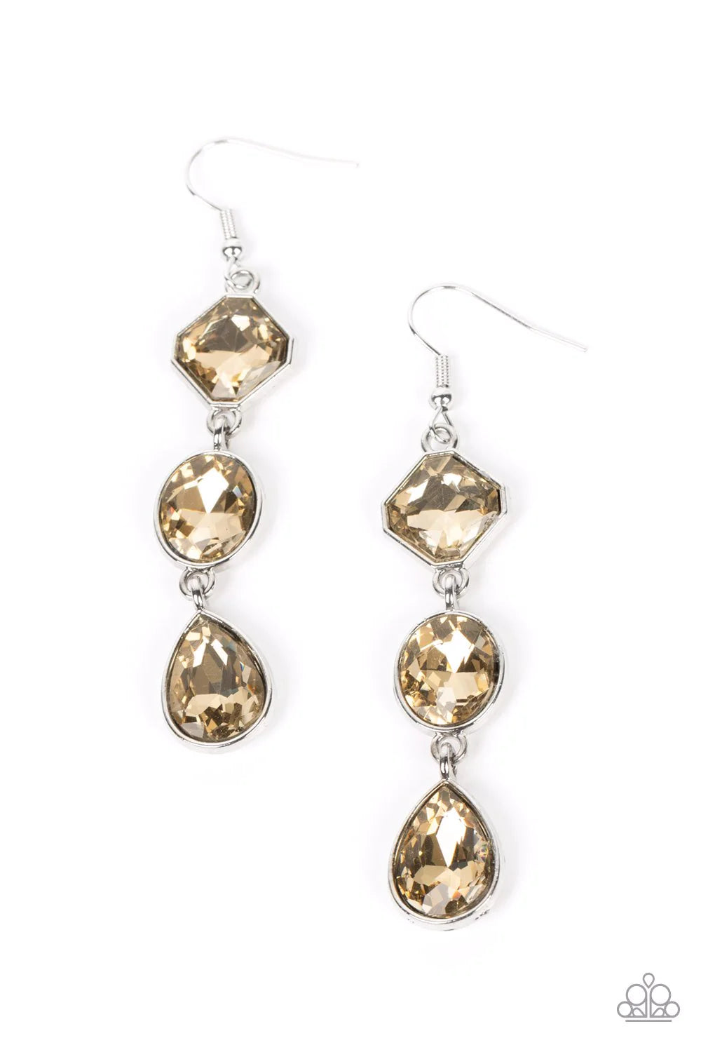 Reflective Rhinestones - Brown Paparazzi Earring