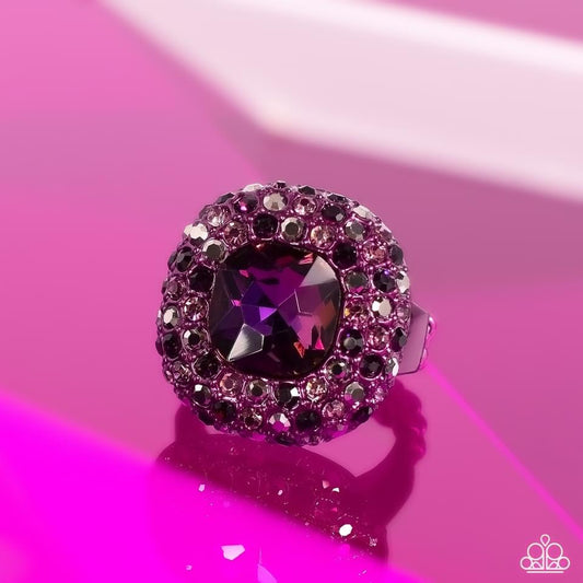 Glistening Grit - Purple Paparazzi Ring