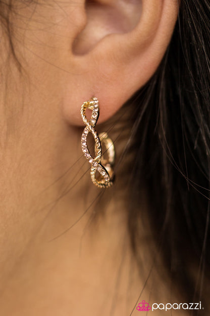 Dainty Decadence - Gold Paparazzi Earring