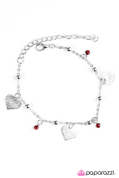 Foolish Hearts - Red Paparazzi Bracelet