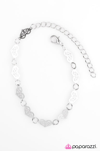 Glad To HEART It - Silver Paparazzi Bracelet