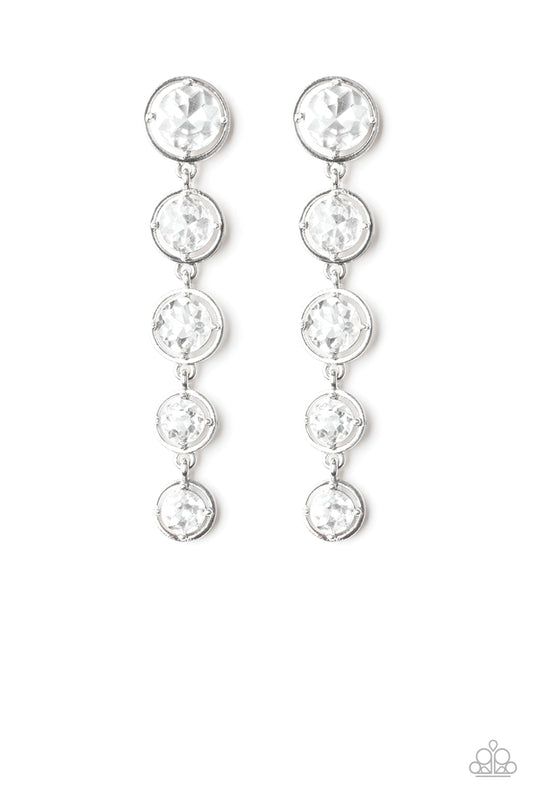 Drippin' In Starlight - White Paparazzi Earring