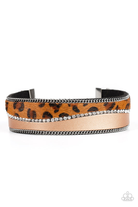 Flirtatiously Feline - Brown Paparazzi Bracelet