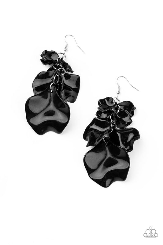Fragile Florals - Black Earring