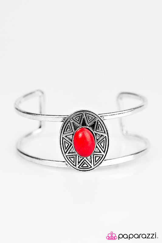 Look On The Sunny Side - Red Paparazzi Bracelet